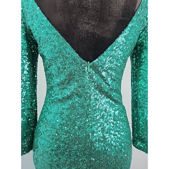 A'gaci Agaci Bodycon Mid Sleeve Dress Large Sequin Homecoming Festival Concert - Picture 9 of 12